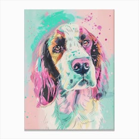 Pastel Watercolour Irish Setter Dog Line Illustration 1 Canvas Print