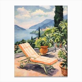 Sun Lounger By The Pool In Lake Como 5 Canvas Print