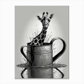 Giraffe In A Cup Canvas Print