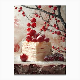 Cake With Berries Canvas Print