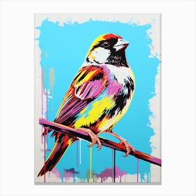 Andy Warhol Style Bird House Sparrow 3 Canvas Print