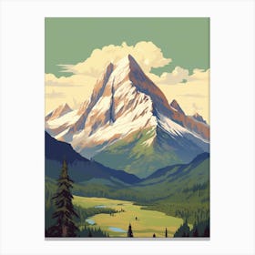 Mount Robson Provincial Park Canada 2 Vintage Travel Illustration Canvas Print