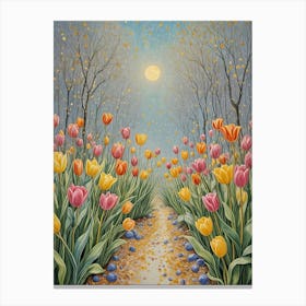 Tulips And Glitter Canvas Print