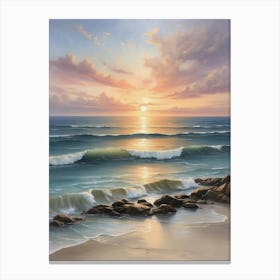 Sunset At The Beach Canvas Print