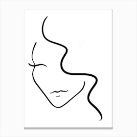 Abstract Line Face Of A Woman 1 Canvas Print