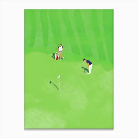 Golfer On The Green Canvas Print