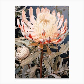 Flower Illustration Protea 4 Canvas Print
