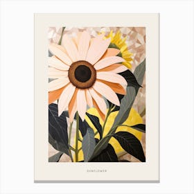 Flower Illustration Sunflower 4 Poster Canvas Print