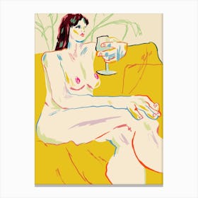 Girl With A Wineglass Canvas Print