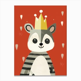 Little Lemur 6 Wearing A Crown Canvas Print