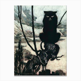 By Night She Transformed Herself into a Cat by Arthur Rackham 1909 Golden Age of Illustration Canvas Print