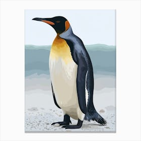 King Penguin Kangaroo Island Penneshaw Minimalist Illustration 1 Canvas Print