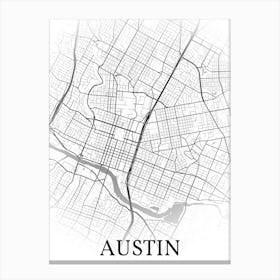 Austin, Texas, United States, City Map, Black And White Fade Design Canvas Print