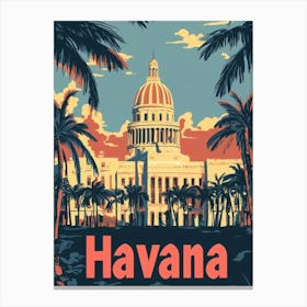 Aihrgdesign A Retro Travel Poster For Havana Featuring The Gr 9ecc3dfb 981d 4e58 Abd4 A2b1832c3a68 1 Canvas Print