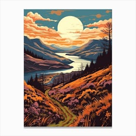 The West Highland Way Scotland 4 Vintage Travel Illustration Canvas Print