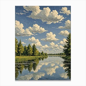 Clouds Reflected In A River Canvas Print