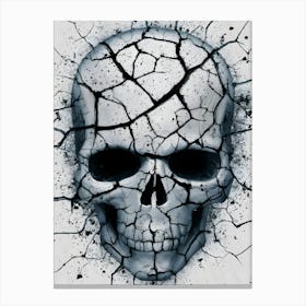 Skull With Cracks In The Wall Canvas Print