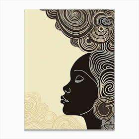 Portrait Of A Woman With Curly Hair 5 Canvas Print