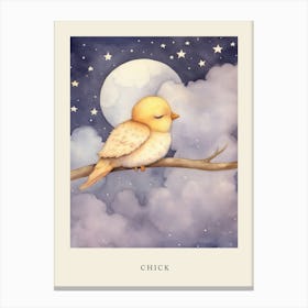 Sleeping Baby Chick 1 Nursery Poster Canvas Print