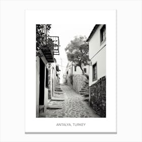 Poster Of Bodrum, Turkey, Photography In Black And White 1 Canvas Print