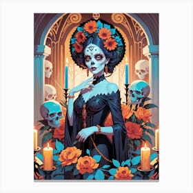 Floral Catrina Painting (16) Canvas Print