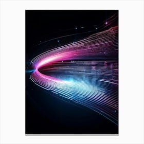 Abstract Vector Representation Of A Futuristic Concept Warp Lines Glowing With Neon Hues Converging (3) Canvas Print