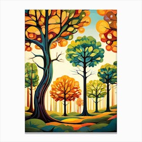 Colorful Trees In The Forest Canvas Print