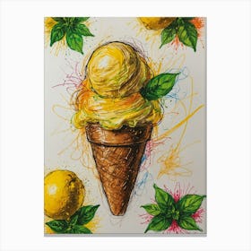 Lemon Ice Cream 5 Canvas Print