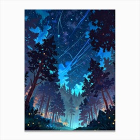 Forest Night Sky 3 Canvas Print