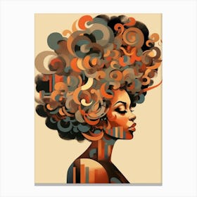 Afro Fashionista Retroillustration 2 Canvas Print