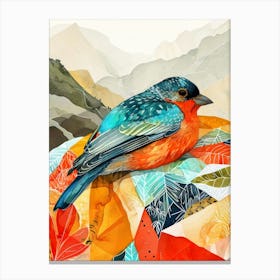 Bird In The Mountains animal watercolor Canvas Print