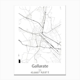 Gallarate,Italy Minimalist Map Canvas Print