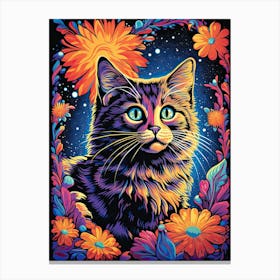 Starry Eyed Predators, Psychedelic Cats series Canvas Print