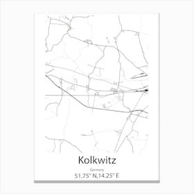 Kolkwitz,Germany Minimalist Map Canvas Print