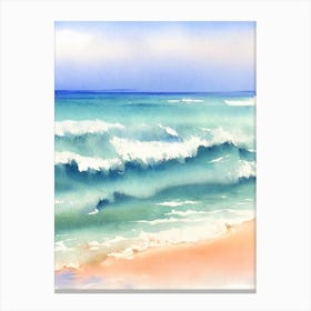 Currumbin Beach 2, Australia Watercolour Canvas Print