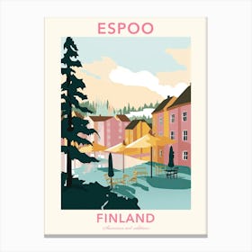 Espoo, Finland, Flat Pastels Tones Illustration 4 Poster Canvas Print
