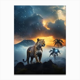 Leopard In The Jungle Canvas Print