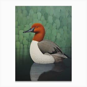 Ohara Koson Inspired Bird Painting Canvasback 1 Canvas Print