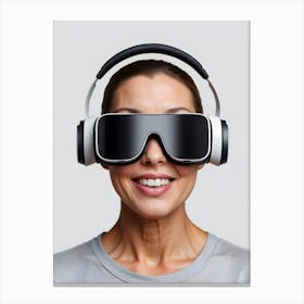 Woman Wearing Virtual Reality Glasses 1 Canvas Print