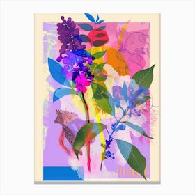 Lilac 3 Neon Flower Collage Canvas Print