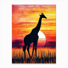 Sunset Giraffe Canvas Print