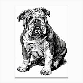 Bulldog Line Sketch Canvas Print