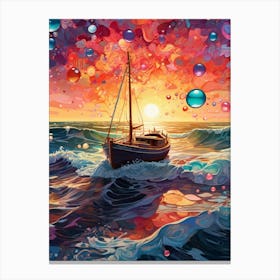 Sailboat At Sunset 5 Canvas Print