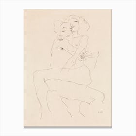 Naked Man and Woman; Couple Embracing (1911), Egon Schiele Canvas Print