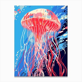 Colourful Jellyfish Illustration 4 Canvas Print