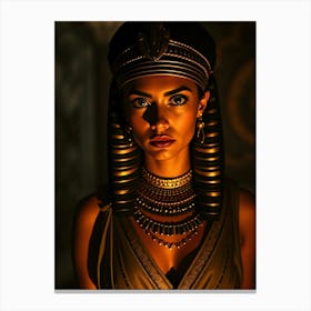 Cleopatra In Orange Light Portrait - Diverse Art Illustration 65 Canvas Print