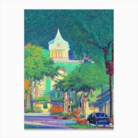 Gainesville, City Us  Pointillism Canvas Print