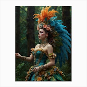 Mermaid In The Forest Canvas Print