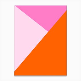 Abstract Colour Block Pink and Orange Canvas Print