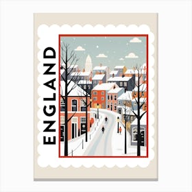 Retro Winter Stamp Poster Newcastle United Kingdom 2 Canvas Print